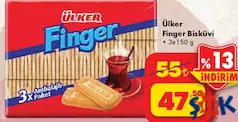 ÜLKER FİNGER BİSKÜVİ 3X150 G